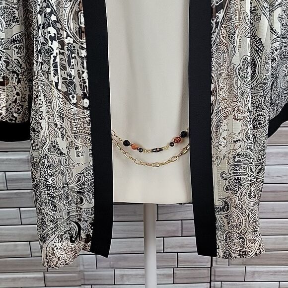 R&M Richard's vintage 80's sheer jacket with beige top Size 8 - Picture 3 of 11